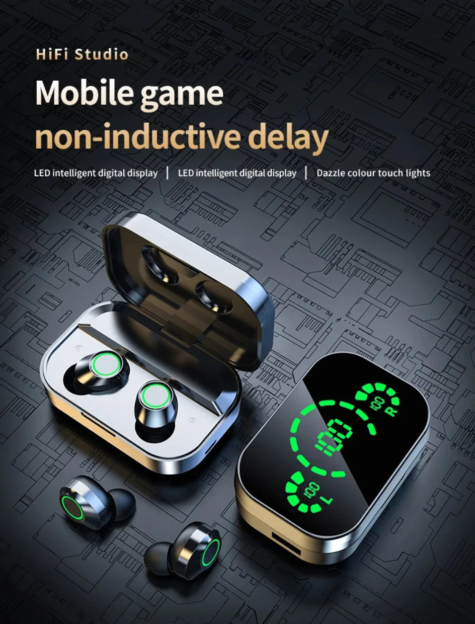 YD03 Wireless Bluetooth Earphones Headphones Outdoor Sport Headset 5.3 With Charging Bin Display Touch Control Earbuds for Muisc