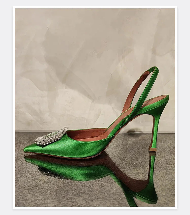 Women’s Rhinestone High Heels – Luxury Wedding & Party Pointed Toe Pumps