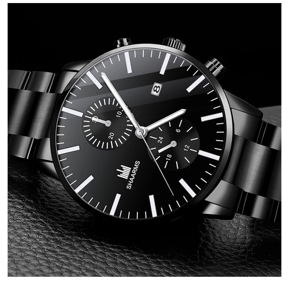 Fashion Men’s Quartz Watch – Stainless Steel Strap