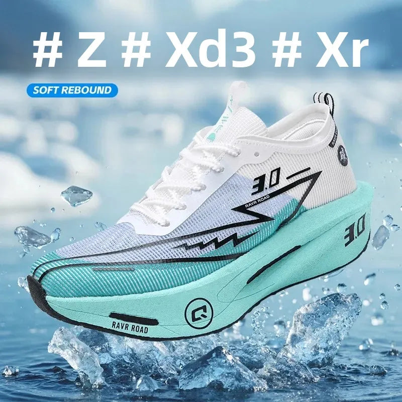 Men's Carbon Board Sneakers Anti-slip Cushioned Comfortable Racing Training Running Shoes Mesh Tennis Shoes Casual for Women