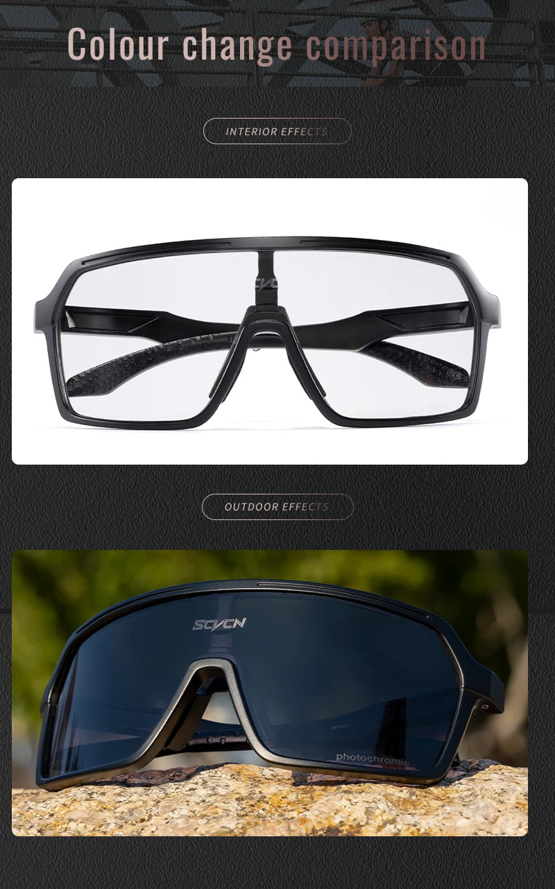 SCVCN Photochromic Sunglasses for Men Fashion Outdoor Sports Bicycle Cycling Glasses Woman Riding Goggles Eyewear Accessories