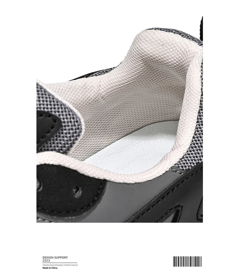 Men’s Trendy Mesh Sneakers – Thick Sole, Breathable, Lace-Up Casual Sports Shoes