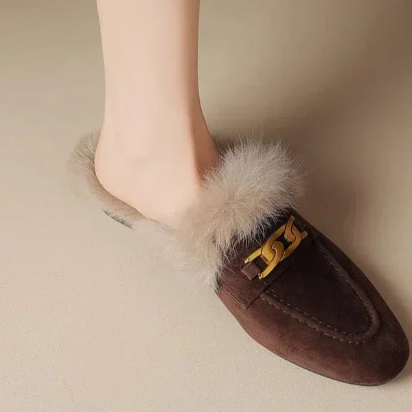 Women’s Winter Slippers – Suede, Warm Fur Mules & Plush Flats, Luxury Designer Shoes