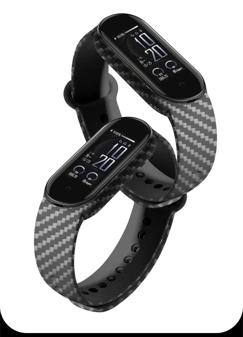 Xiaomi Mi Band 3‑7 Carbon Fiber Silicone Strap