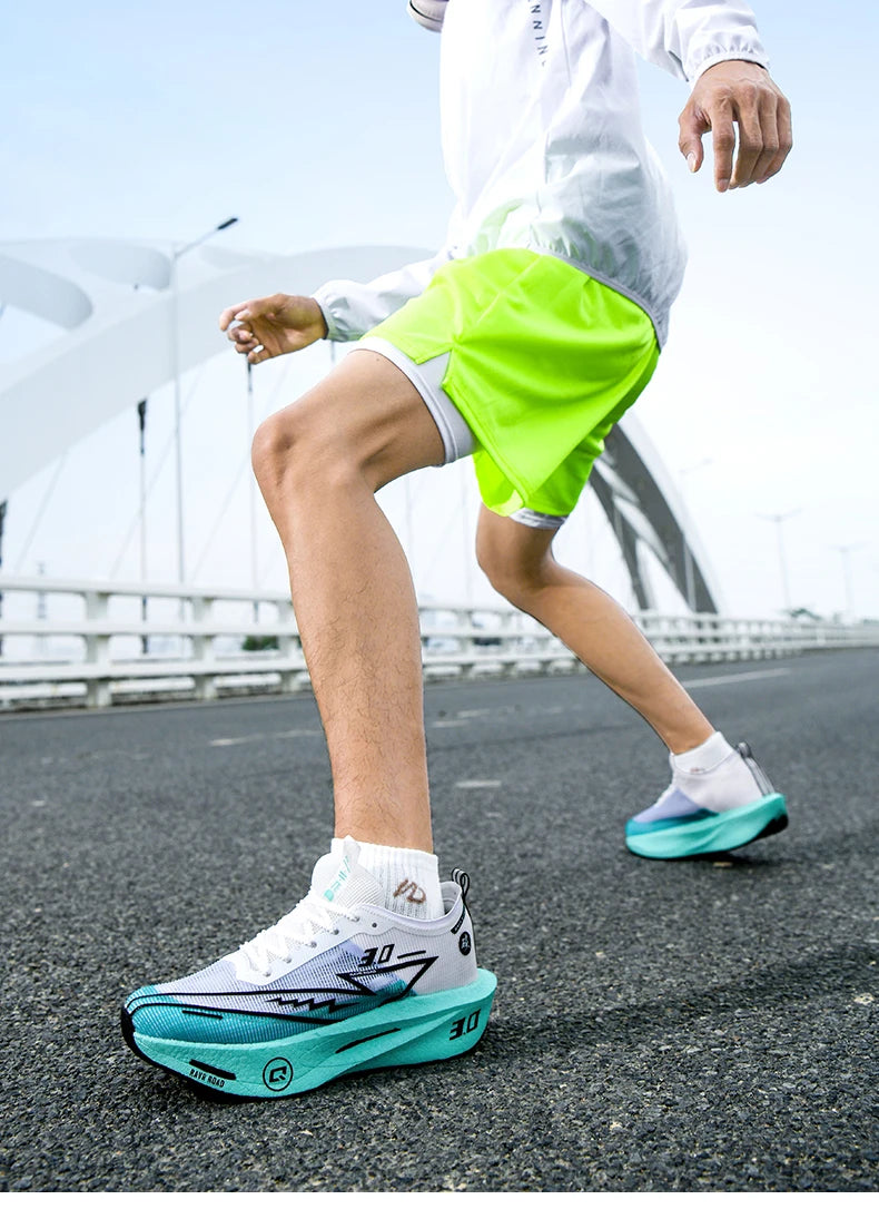 Men's Carbon Board Sneakers Anti-slip Cushioned Comfortable Racing Training Running Shoes Mesh Tennis Shoes Casual for Women