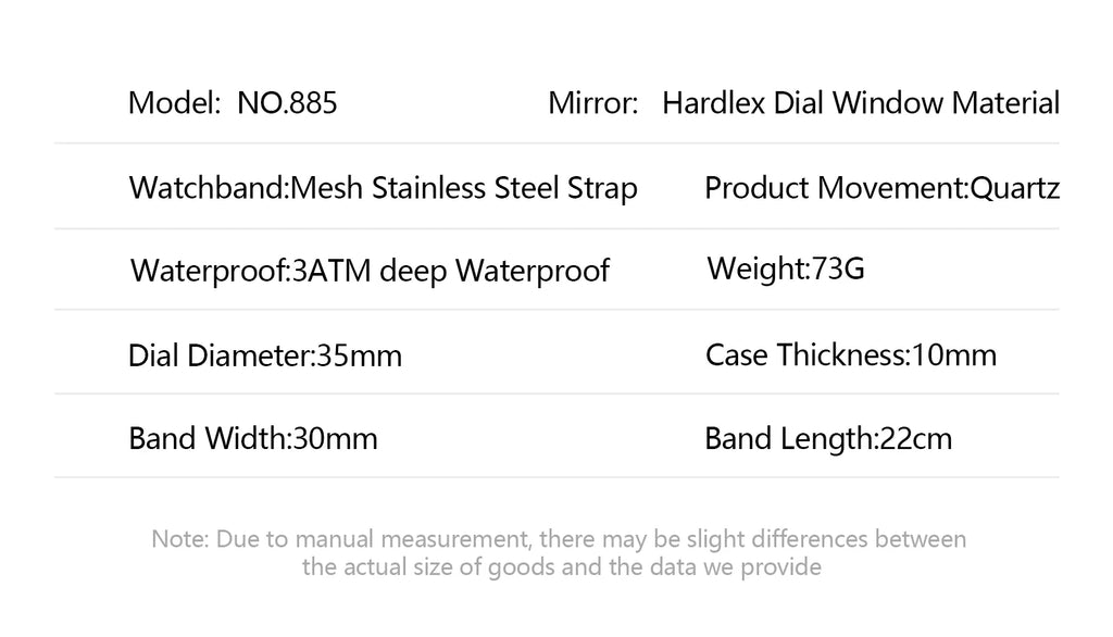 POEDAGAR Men’s Waterproof Quartz Wristwatch – Mesh Strap