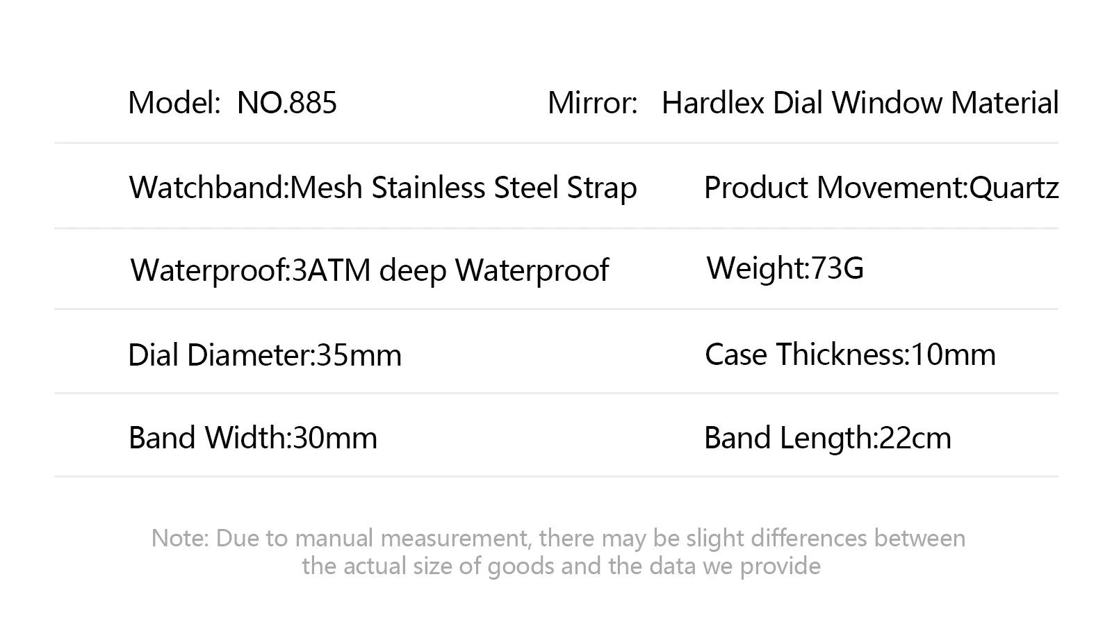 POEDAGAR Men’s Waterproof Quartz Wristwatch – Mesh Strap