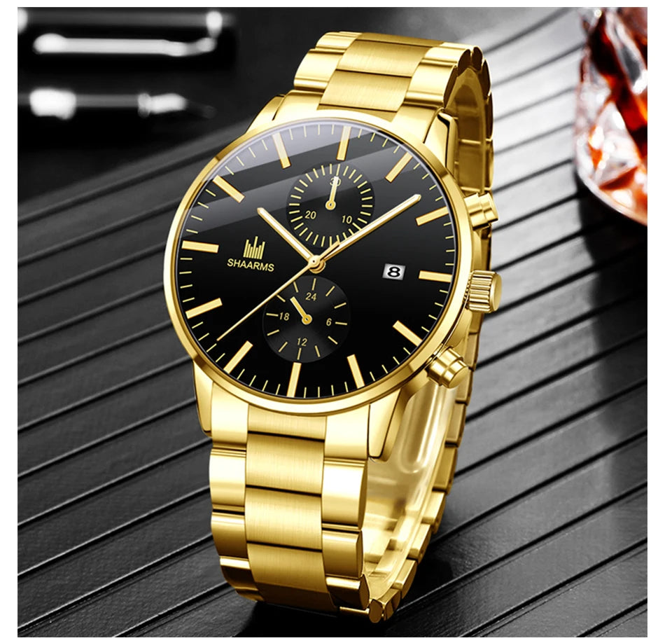 Fashion Men’s Quartz Watch – Stainless Steel Strap
