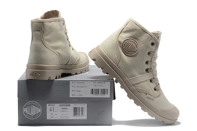 Men’s PALLADIUM Pampa Hi Sneakers – Breathable Lace-Up Canvas Ankle Boots for Outdoors