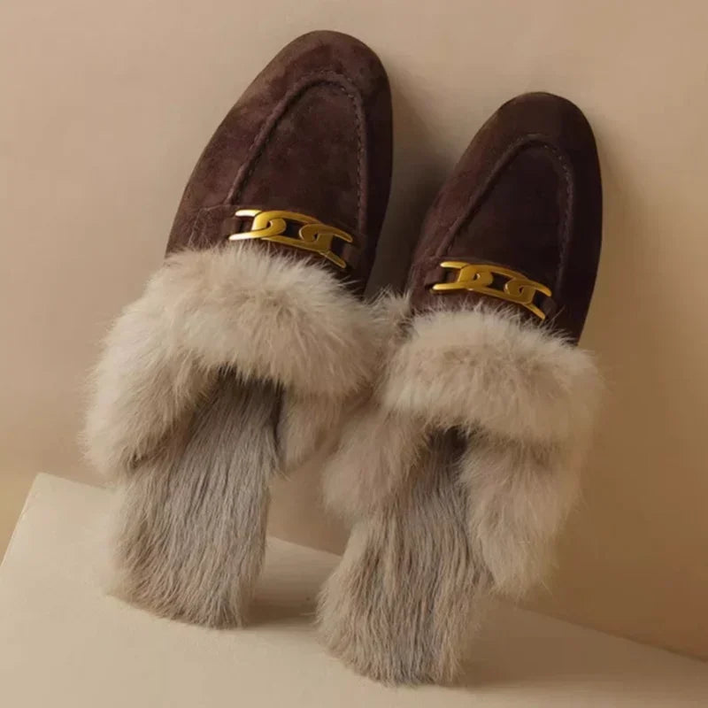 Women’s Winter Slippers – Suede, Warm Fur Mules & Plush Flats, Luxury Designer Shoes