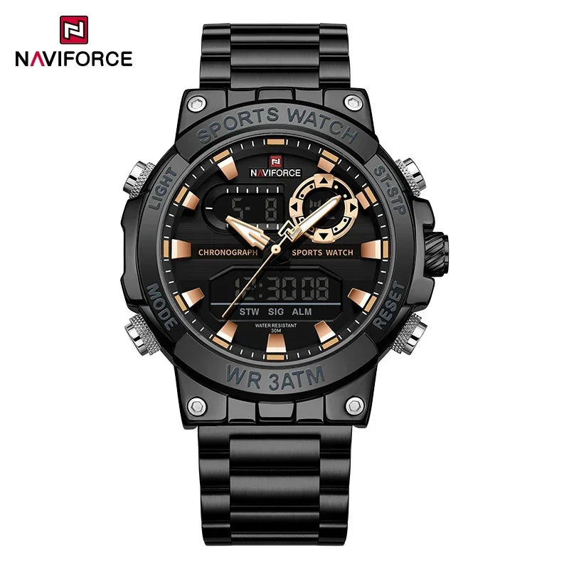 NAVIFORCE Dual Display Men’s Quartz Watch – Outdoor Style