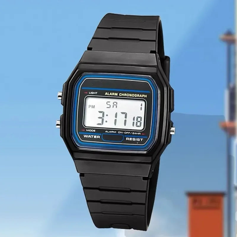 Simple Square LED Sports Watch – Casual Men’s Digital Silicone Wristwatch