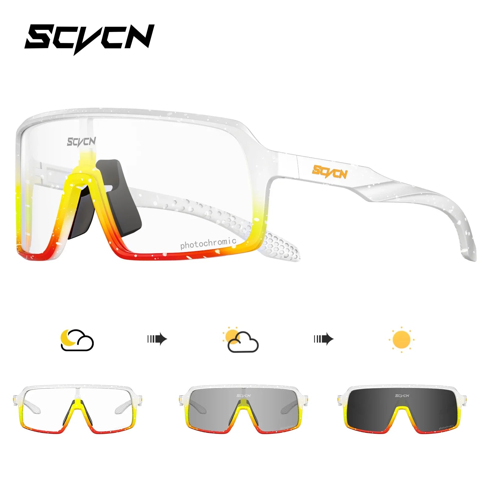 SCVCN Photochromic Sunglasses for Men Fashion Outdoor Sports Bicycle Cycling Glasses Woman Riding Goggles Eyewear Accessories