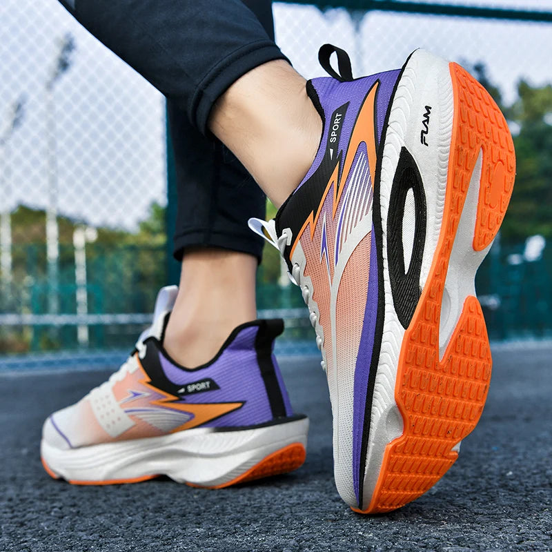 Marathon Running Sneakers – Lightweight, Shock-Absorbing, Breathable Mesh with Carbon Plate