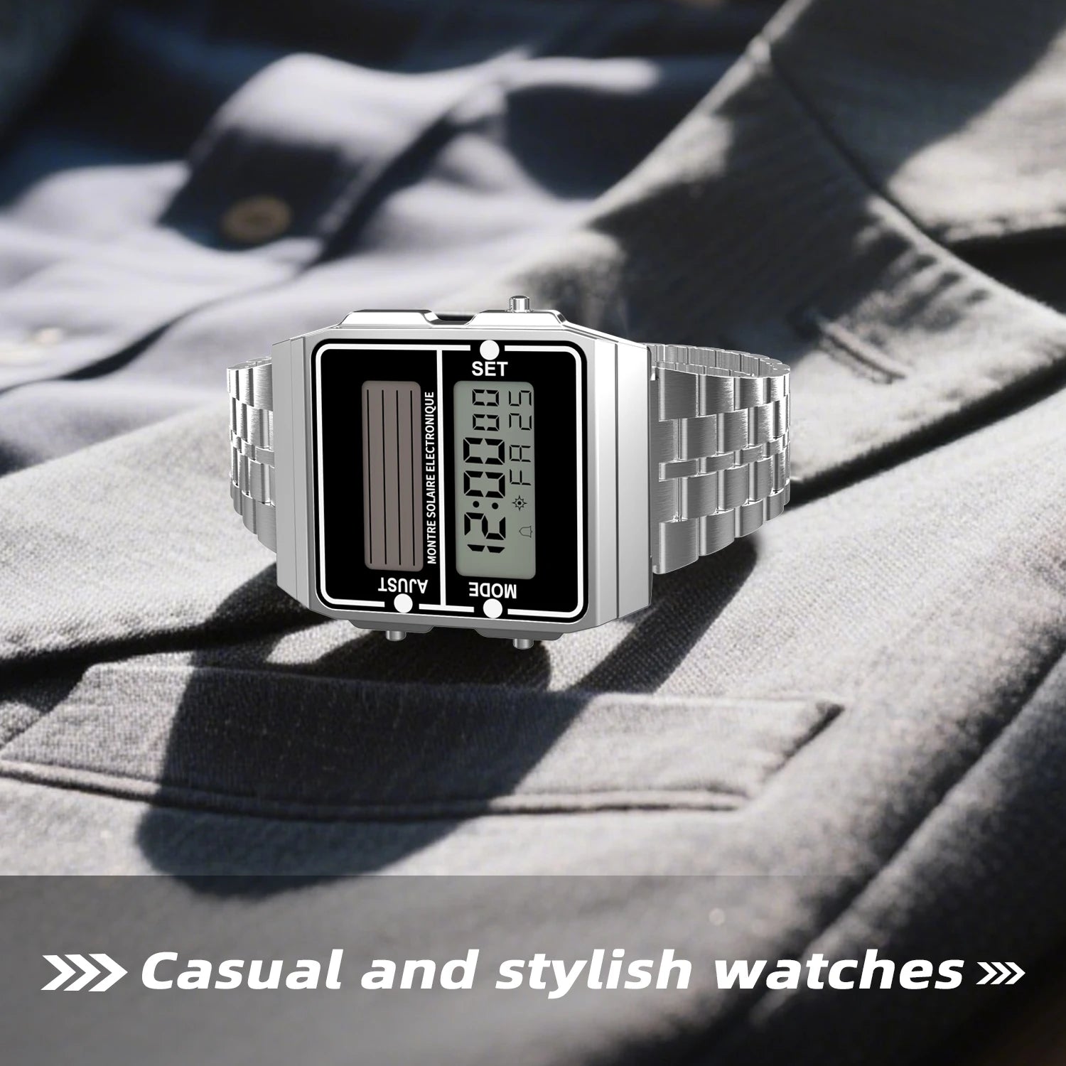 Retro Men’s Solar Digital Sport Watch – Multifunctional