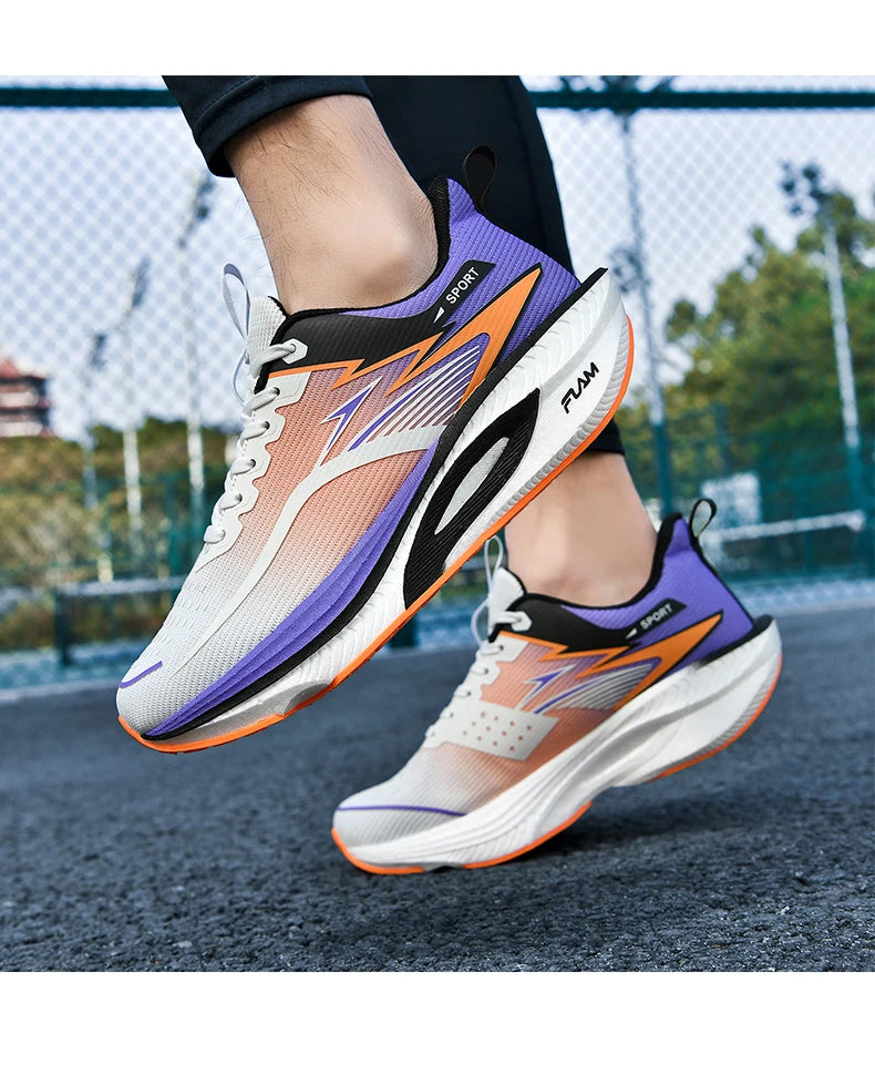 Marathon Running Sneakers – Lightweight, Shock-Absorbing, Breathable Mesh with Carbon Plate