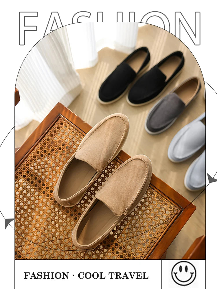 2025 Spring Men’s Leather Casual Shoes – Thick-Soled, British Style, Fashionable Sports Sneakers