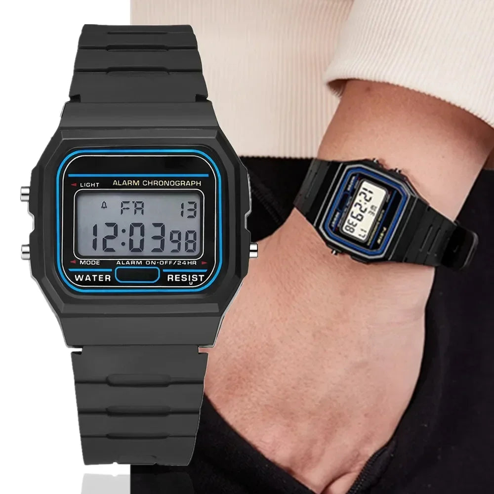 Simple Square LED Sports Watch – Casual Men’s Digital Silicone Wristwatch