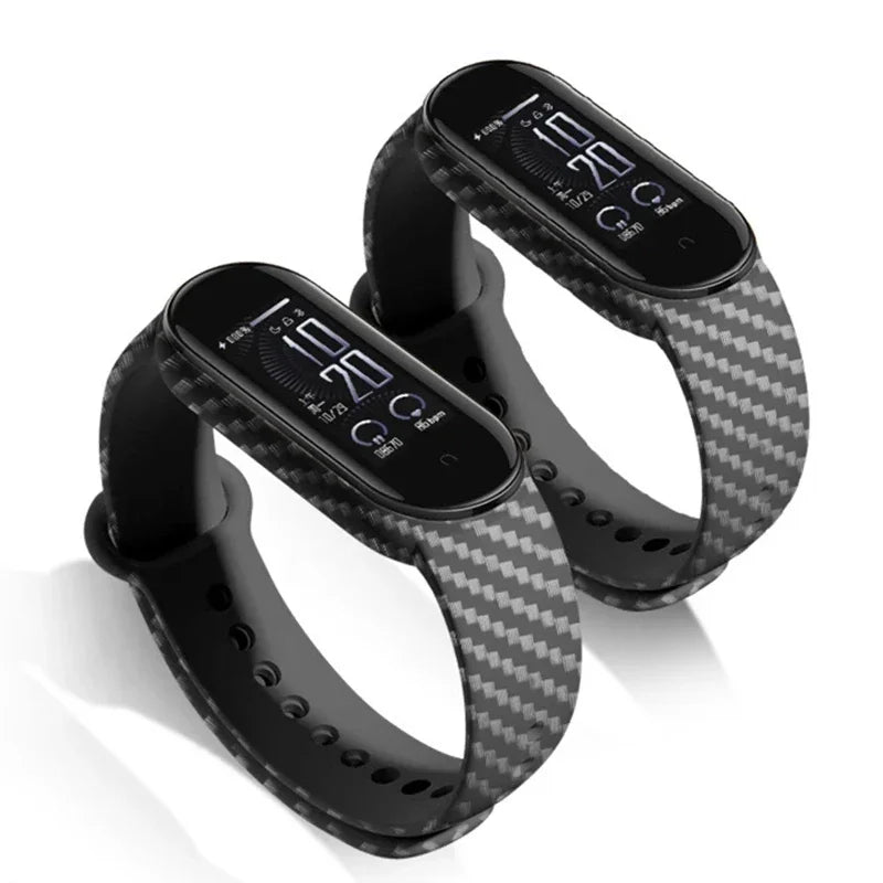 Xiaomi Mi Band 3‑7 Carbon Fiber Silicone Strap