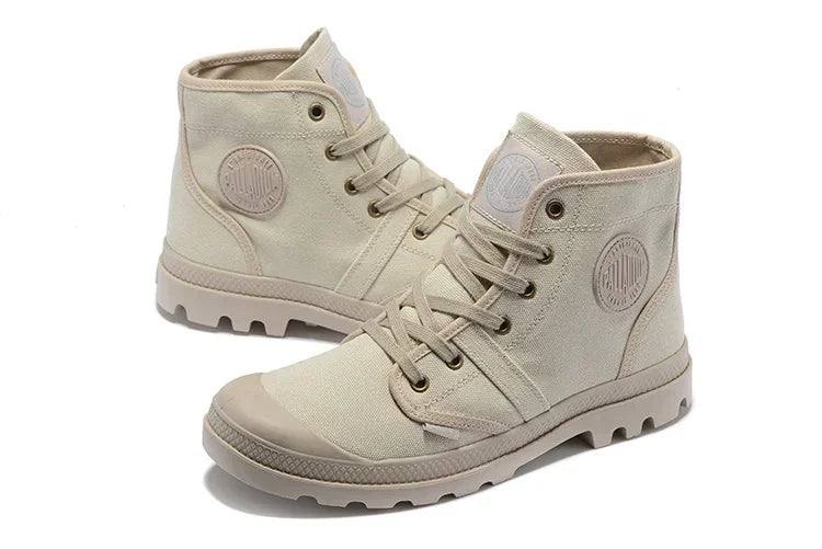 Men’s PALLADIUM Pampa Hi Sneakers – Breathable Lace-Up Canvas Ankle Boots for Outdoors