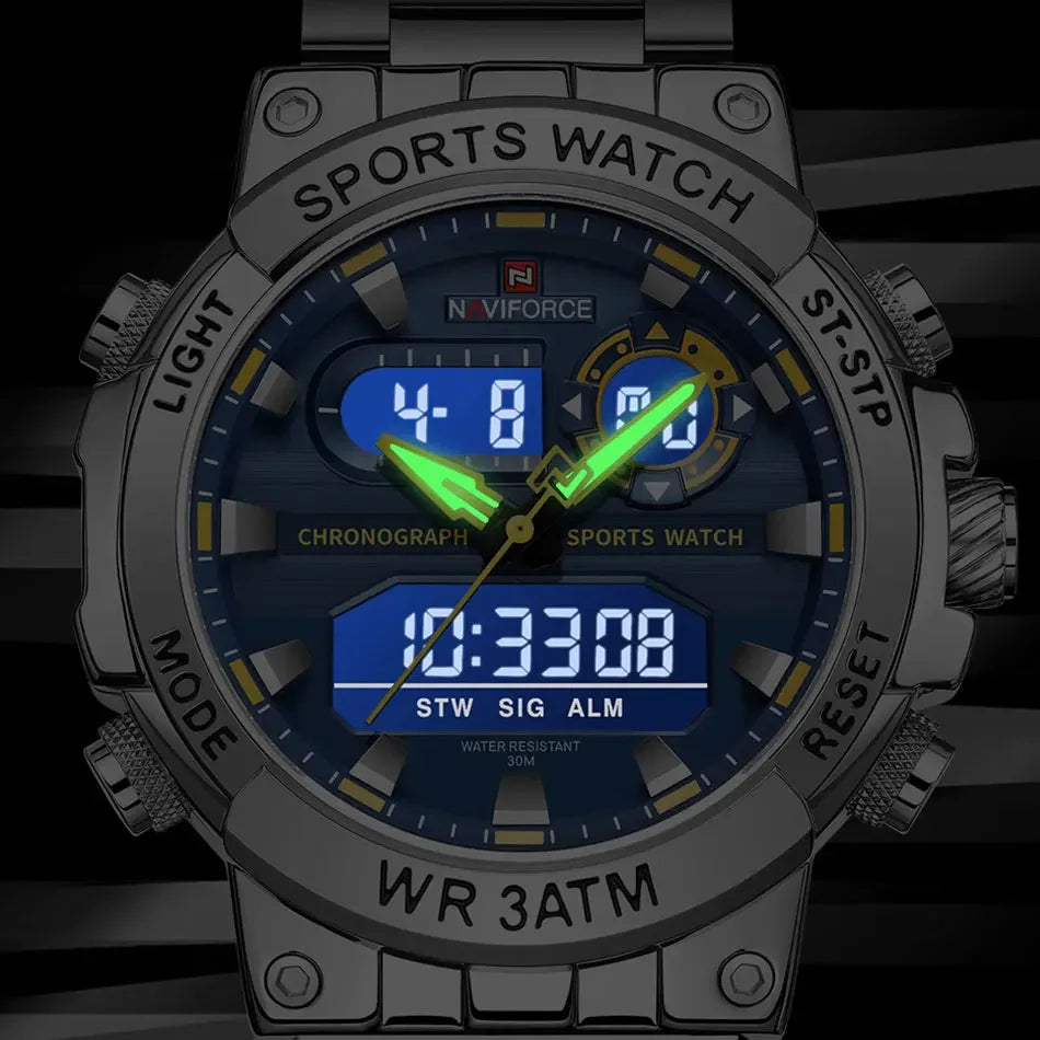 NAVIFORCE Dual Display Men’s Quartz Watch – Outdoor Style