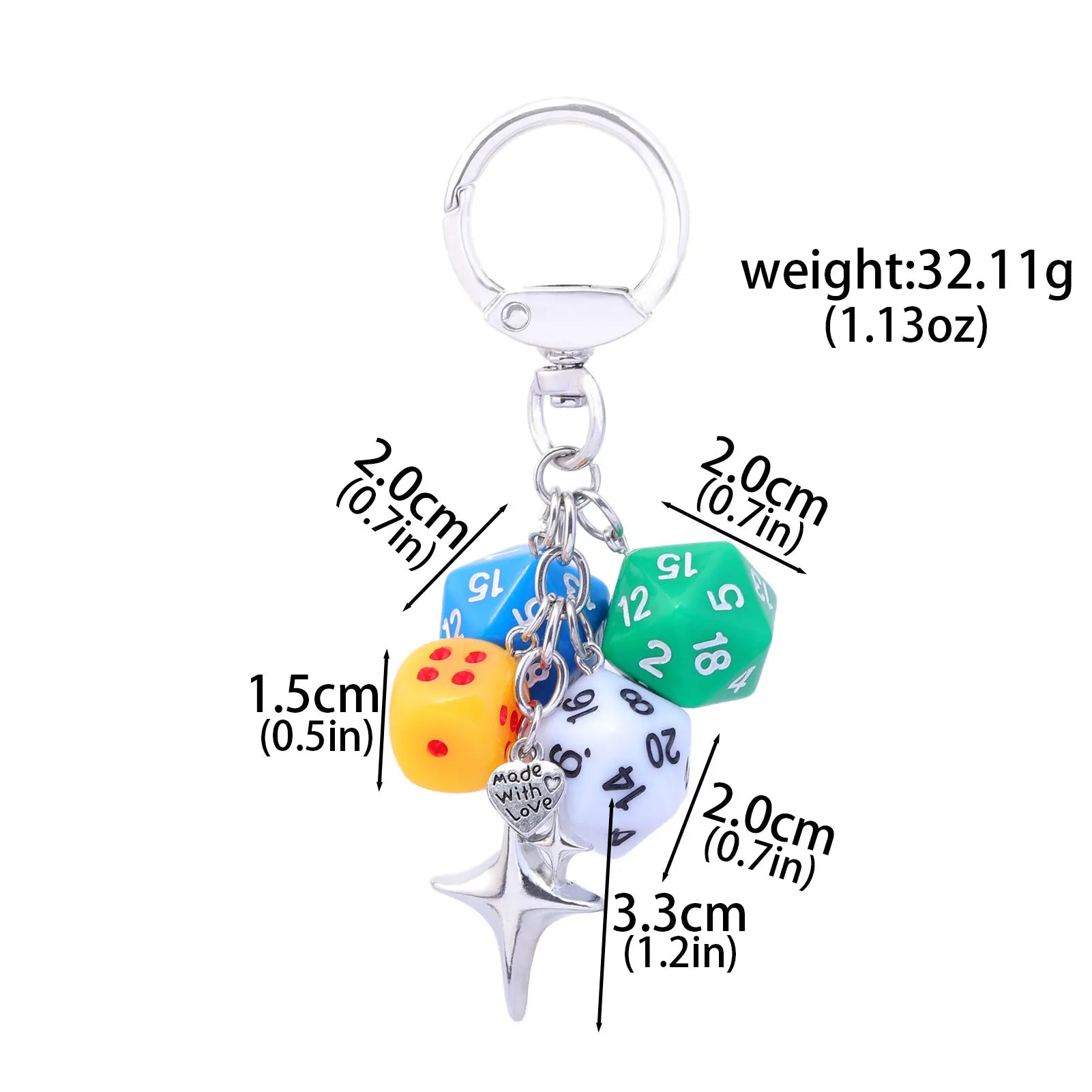 Ins Hiphop Black Dice Keychain Y2K Multi-sided Lucky Dice Keyring Pendant Men Women Car Mobile Phone Backpack Jewelry Gift