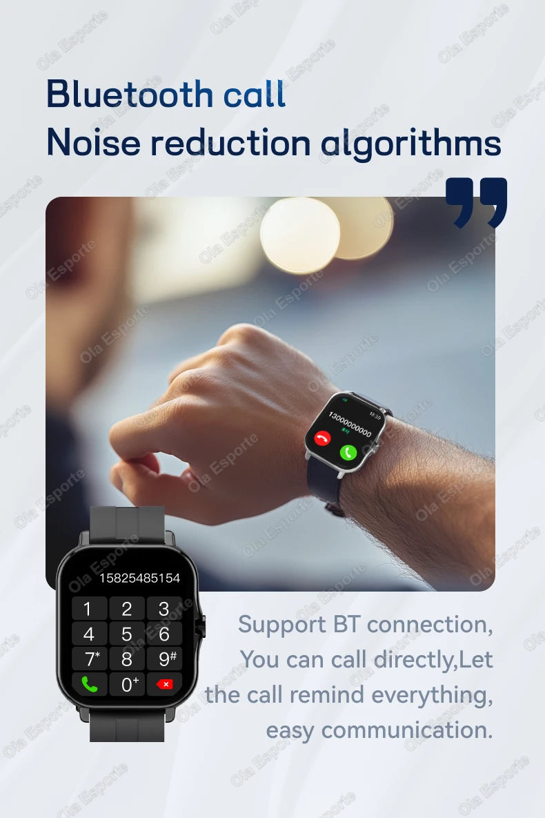 1.83'' Waterproof Smart Watch with Message Answer Call Sleep Monitoring Sports Pedometer Information Alerts For iPhone Android