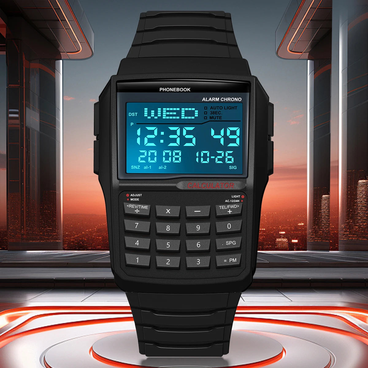 Explosive Men’s LED Calculator Watch