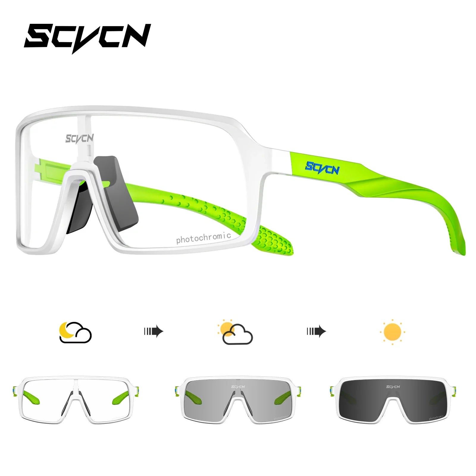 SCVCN Photochromic Sunglasses for Men Fashion Outdoor Sports Bicycle Cycling Glasses Woman Riding Goggles Eyewear Accessories