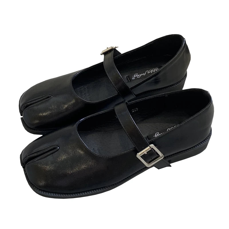 Women’s Split-Toe Loafers – SUOJIALUN Soft Flat Heel Casual Mary Jane Shoes