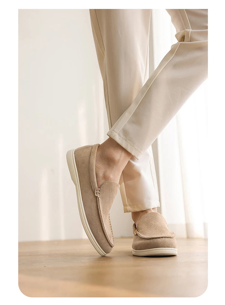 2025 Spring Men’s Leather Casual Shoes – Thick-Soled, British Style, Fashionable Sports Sneakers