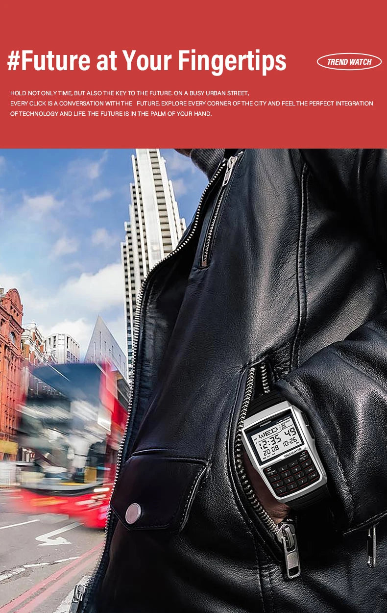 Explosive Men’s LED Calculator Watch