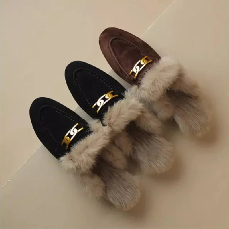 Women’s Winter Slippers – Suede, Warm Fur Mules & Plush Flats, Luxury Designer Shoes