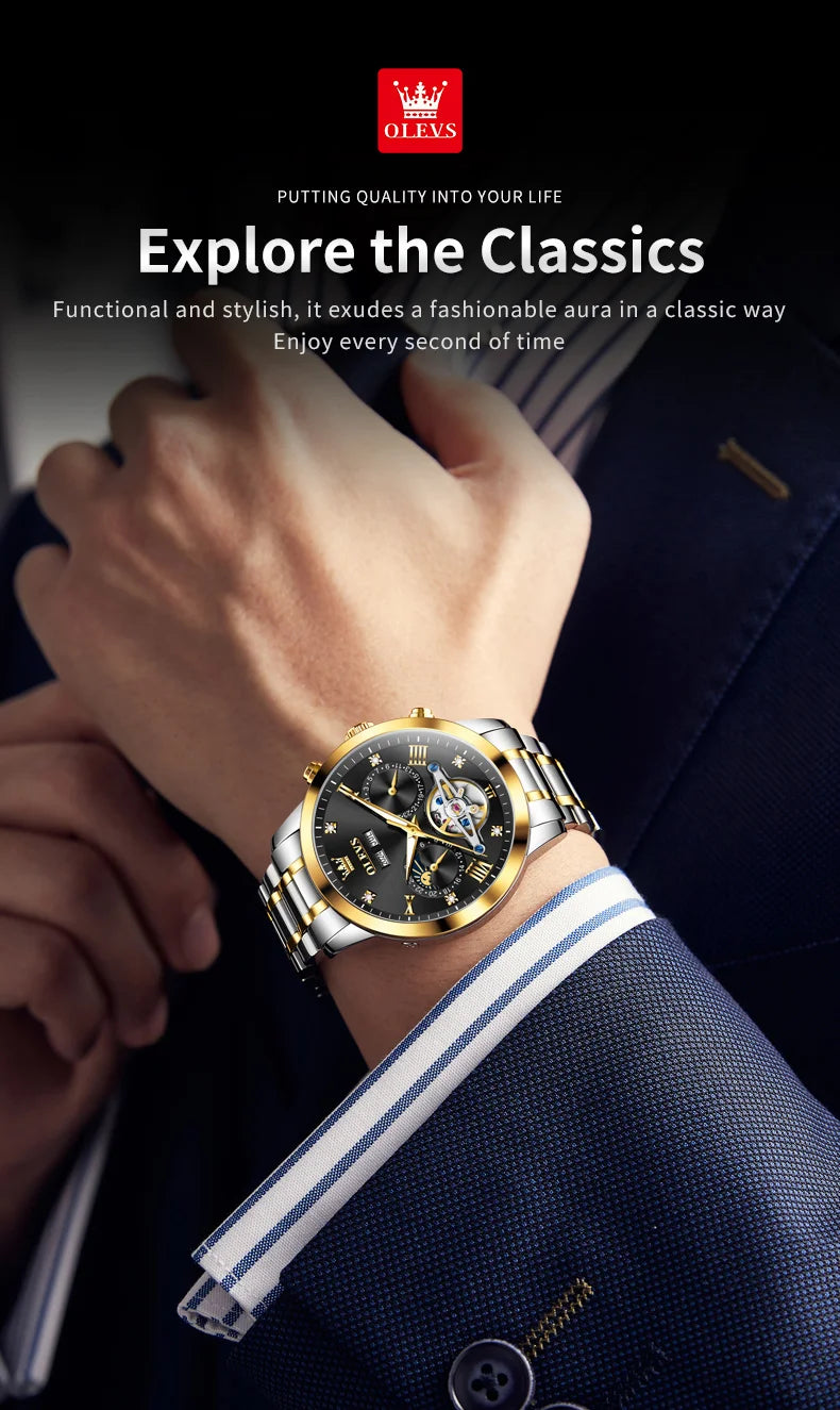 OLEVS 7029 Men’s Moon Phase Automatic Watch