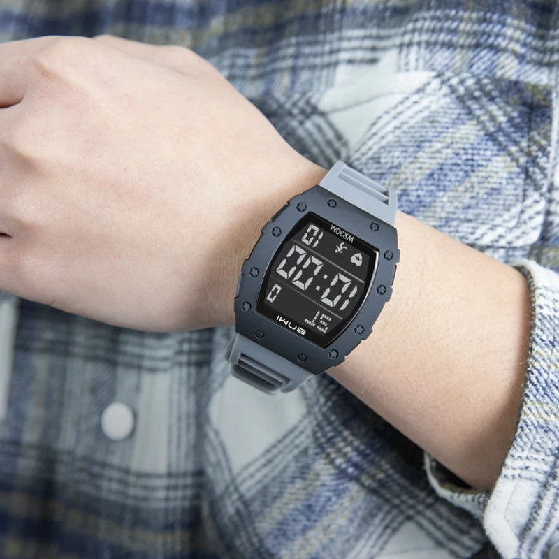 BNMI 2025 Men’s Outdoor Sports Digital Watch – Rectangle Face