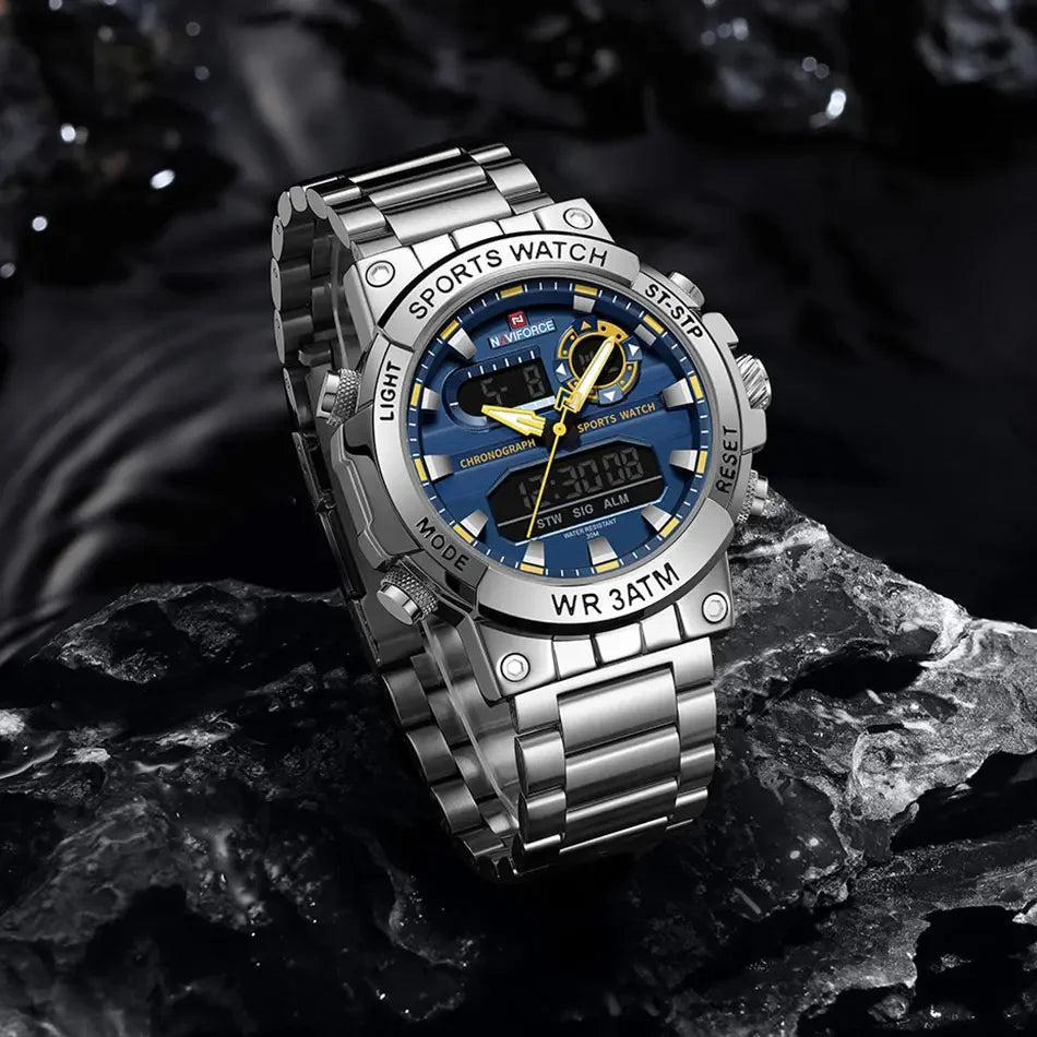 NAVIFORCE Dual Display Men’s Quartz Watch – Outdoor Style