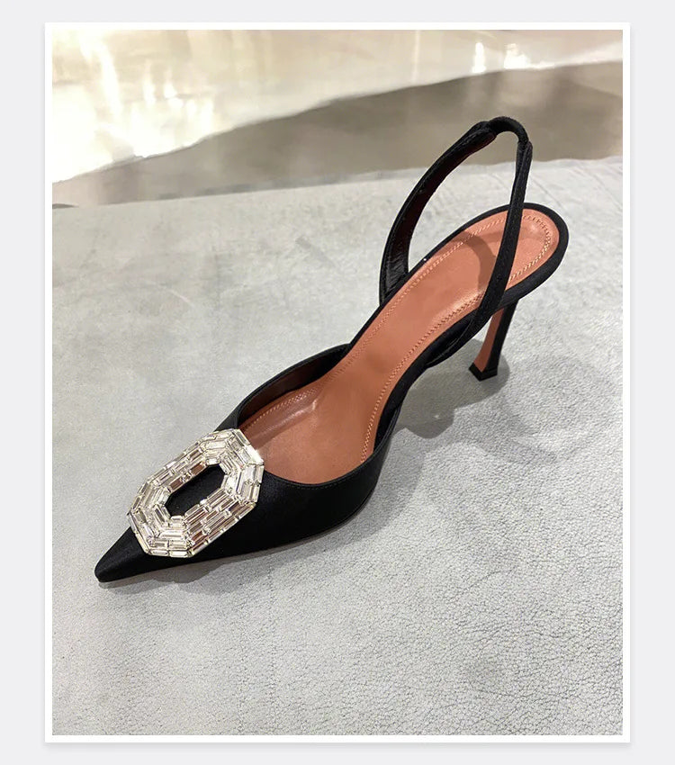 Women’s Rhinestone High Heels – Luxury Wedding & Party Pointed Toe Pumps