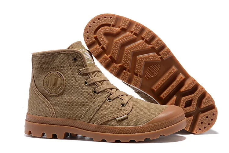 Men’s PALLADIUM Pampa Hi Sneakers – Breathable Lace-Up Canvas Ankle Boots for Outdoors