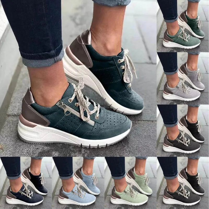 2025 Women’s Casual Sneakers – Lightweight, Thick-Soled Lace-Up Shoes