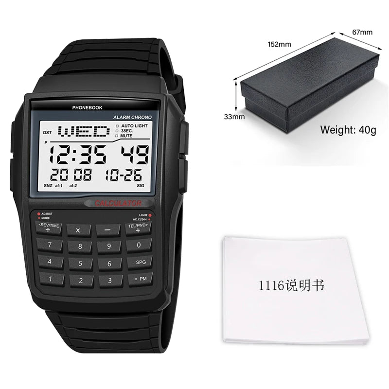 Explosive Men’s LED Calculator Watch