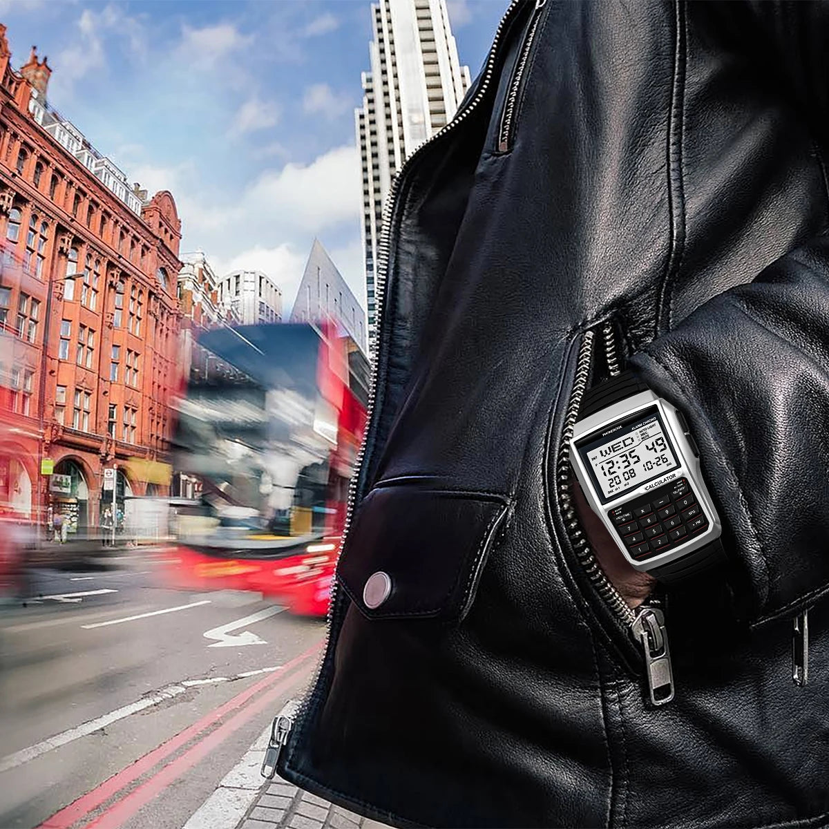 Explosive Men’s LED Calculator Watch