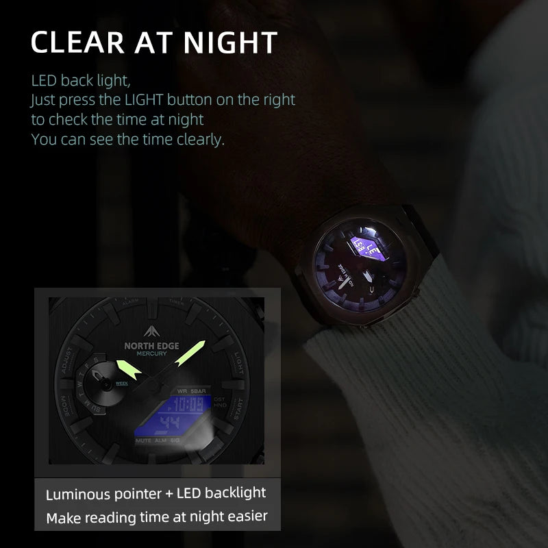 NORTH EDGE MERCURY Men’s Waterproof Digital Sports Watch