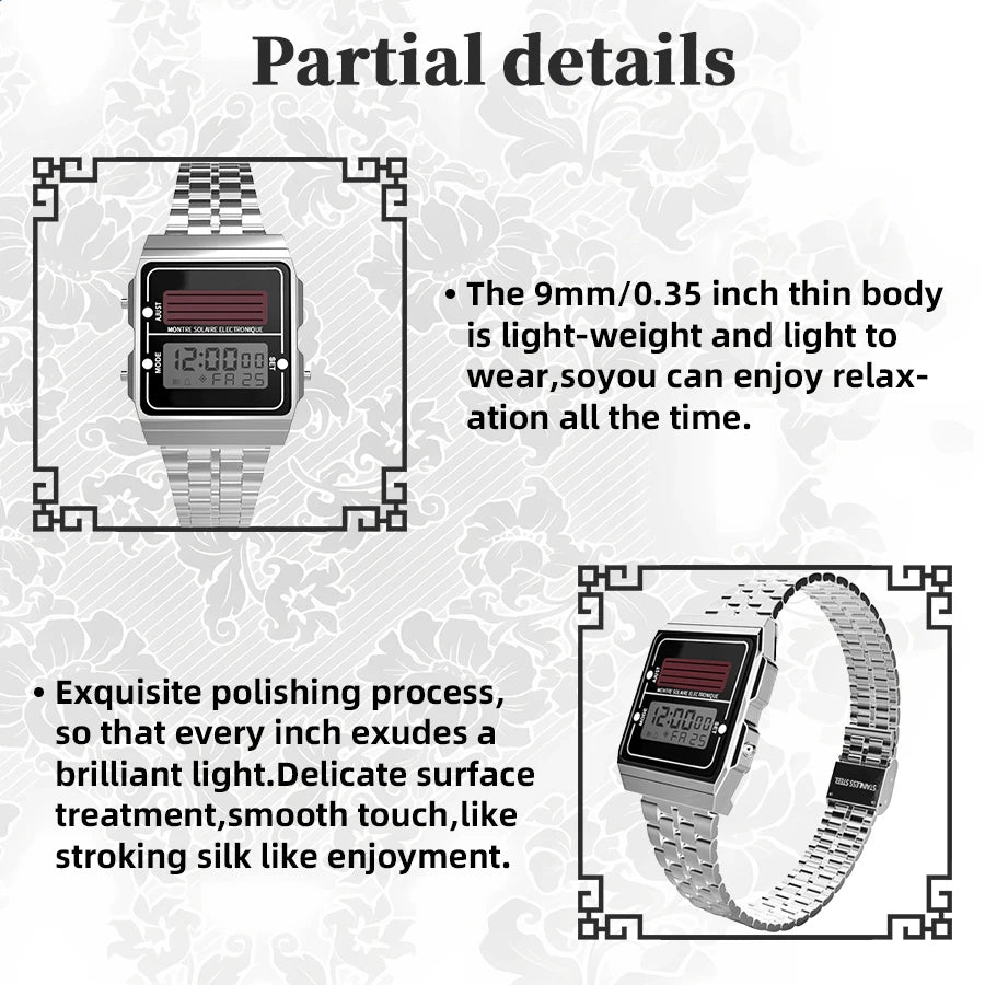 Retro Men’s Solar Digital Sport Watch – Multifunctional