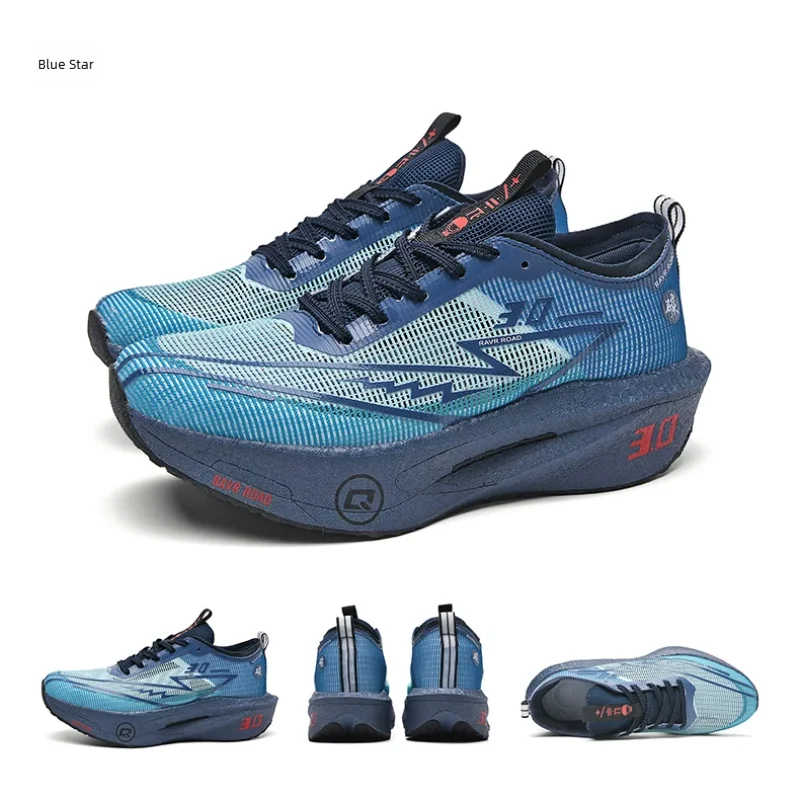 Men's Carbon Board Sneakers Anti-slip Cushioned Comfortable Racing Training Running Shoes Mesh Tennis Shoes Casual for Women