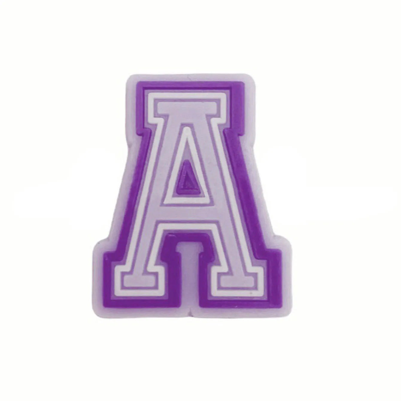 Purple Alphabet Letter Pins Shoe Charms for Crocs Clog Bubble Slides Accessories DIY Shoe Decoration Buckle Charms Party Gifts