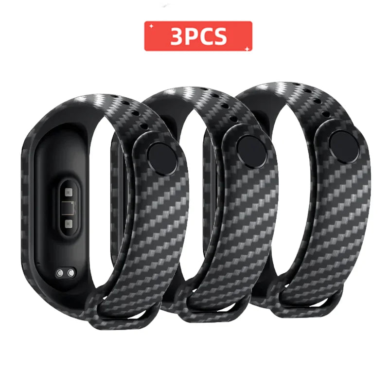 Xiaomi Mi Band 3‑7 Carbon Fiber Silicone Strap