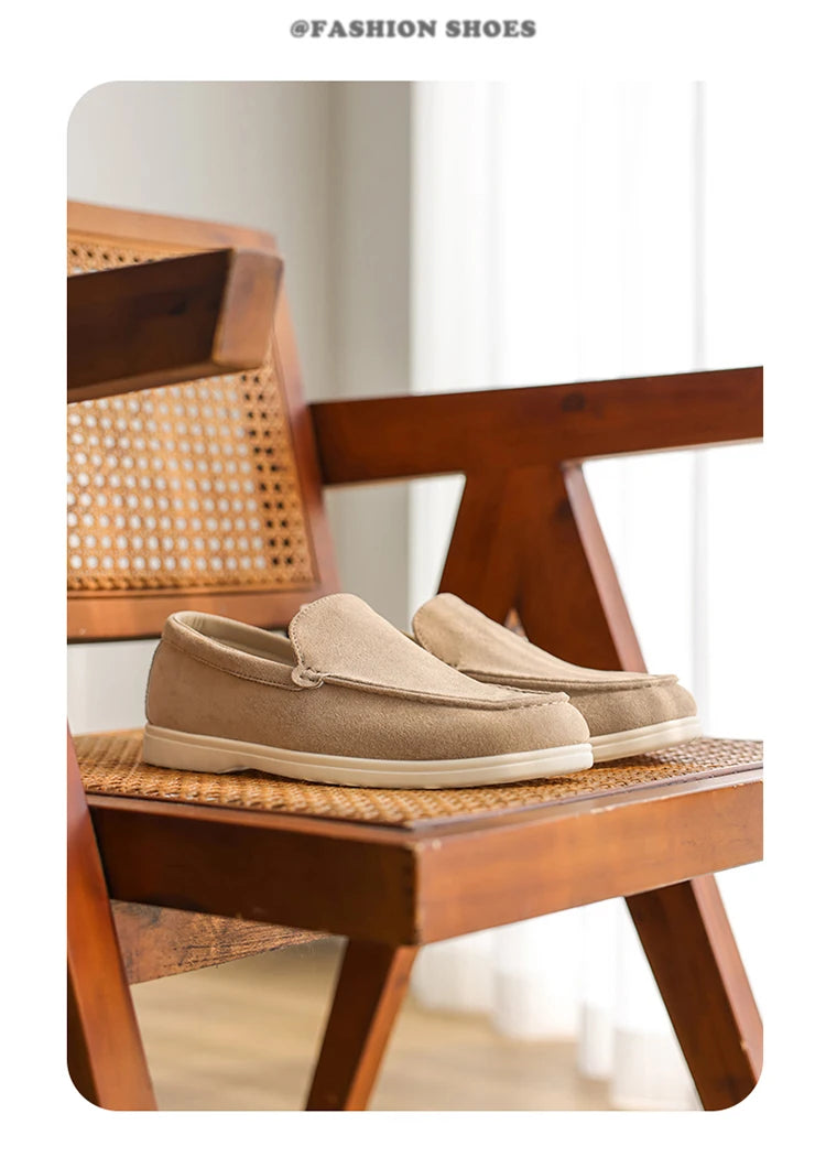 2025 Spring Men’s Leather Casual Shoes – Thick-Soled, British Style, Fashionable Sports Sneakers