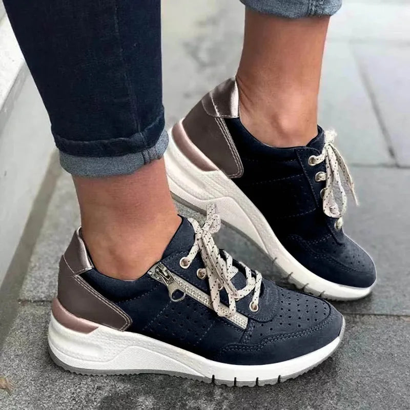 2025 Women’s Casual Sneakers – Lightweight, Thick-Soled Lace-Up Shoes