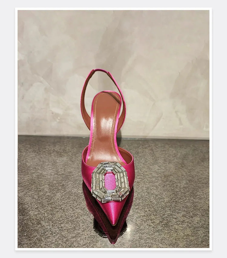 Women’s Rhinestone High Heels – Luxury Wedding & Party Pointed Toe Pumps