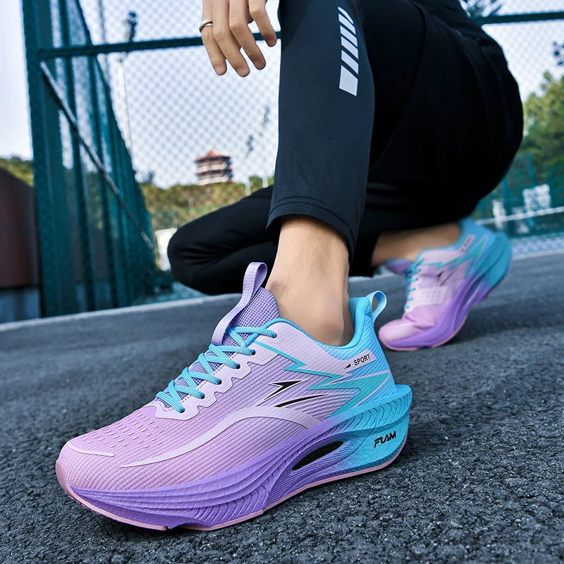 Marathon Running Sneakers – Lightweight, Shock-Absorbing, Breathable Mesh with Carbon Plate